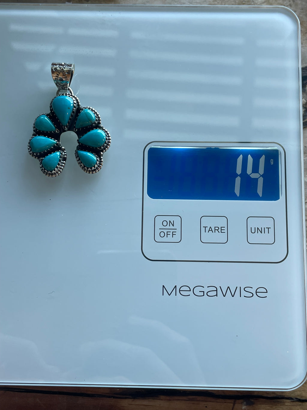 Kingman Turquoise Naja Pendant | Sterling Silver C609