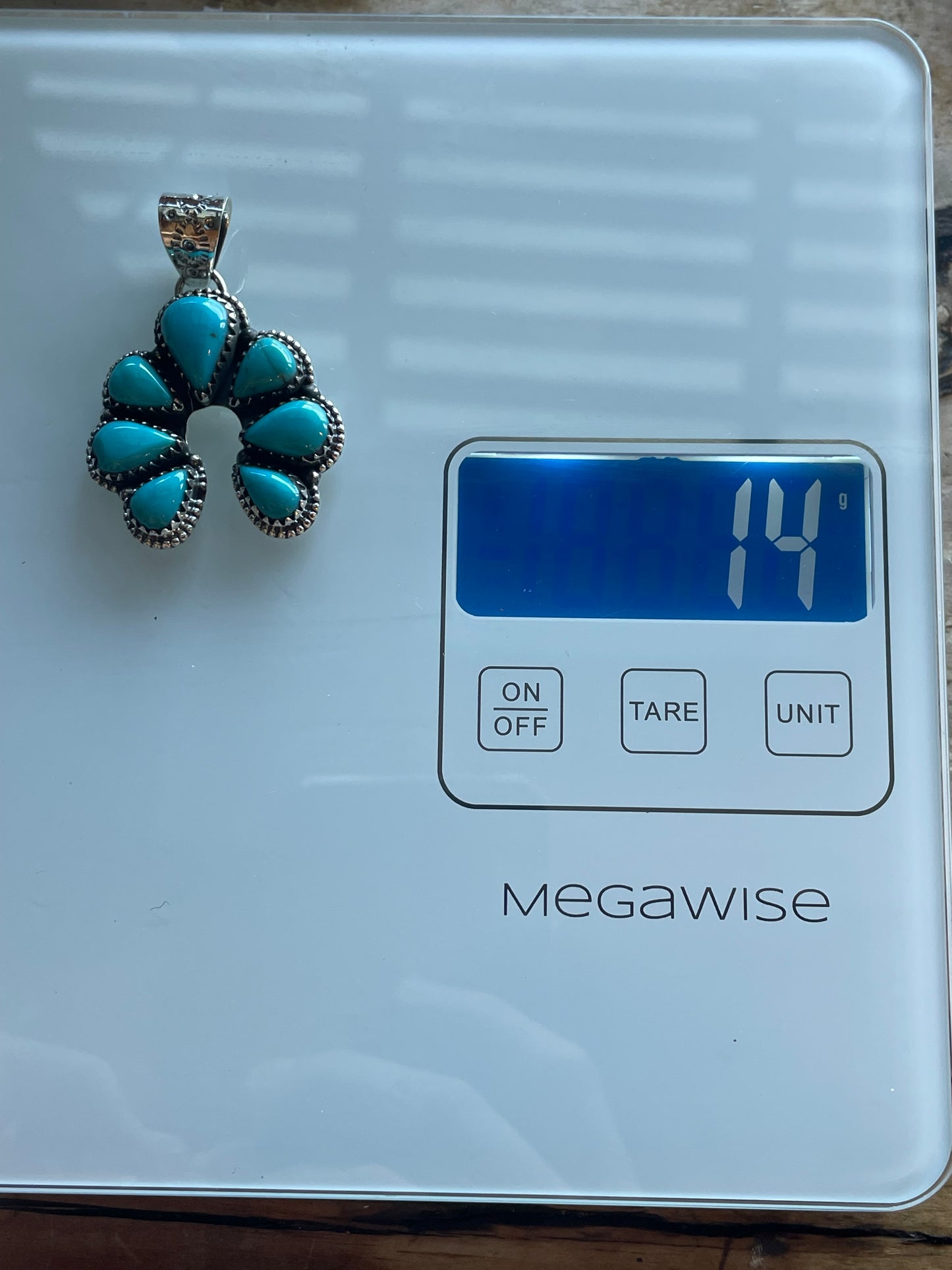 Kingman Turquoise Naja Pendant | Sterling Silver C609