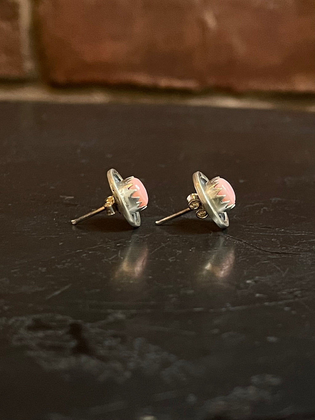 Pink Conch Stud Earrings | 925 Sterling Silver G181
