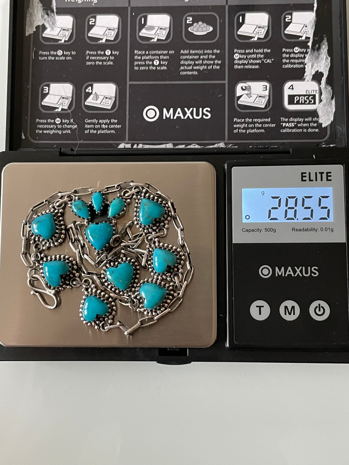 Kingman Turquoise Heart Naja Necklace | 925 Sterling Silver E619