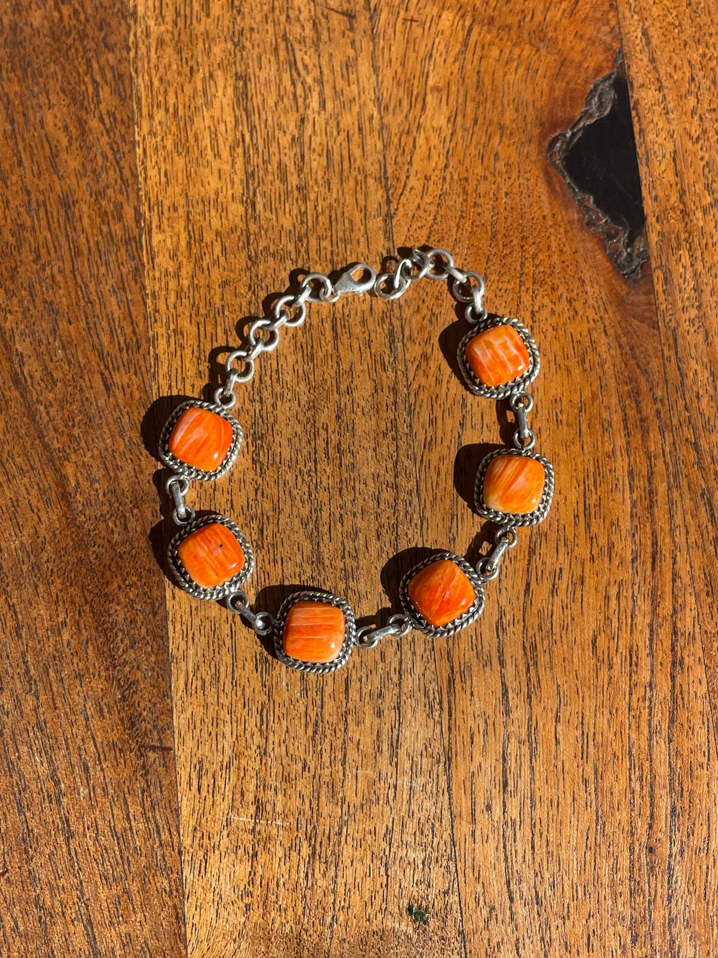 Spiny Oyster Link Bracelet | 925 Sterling Silver C845