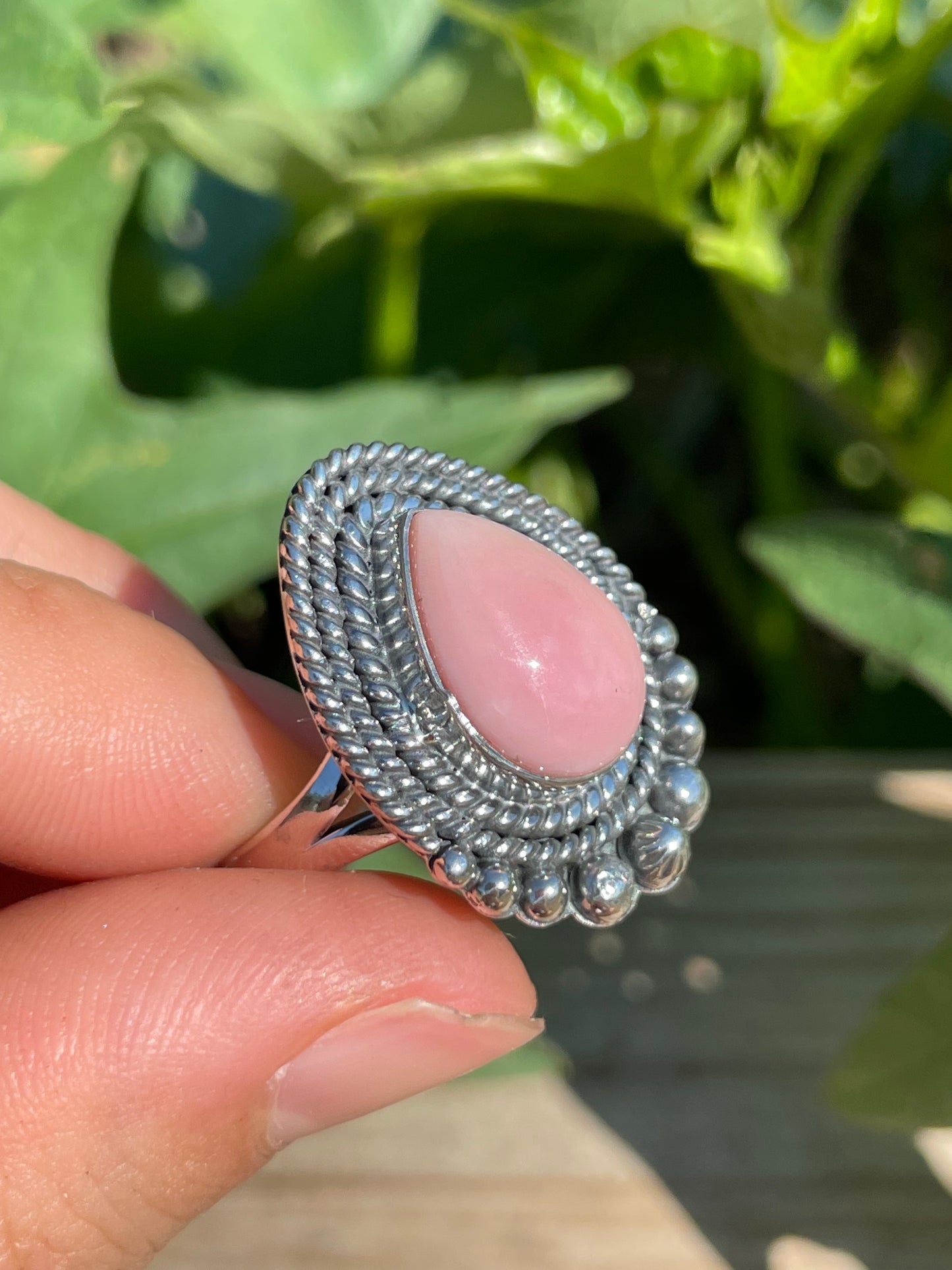 Pink Conch Ring | 925 Sterling Silver | Handmade Size 9 B145