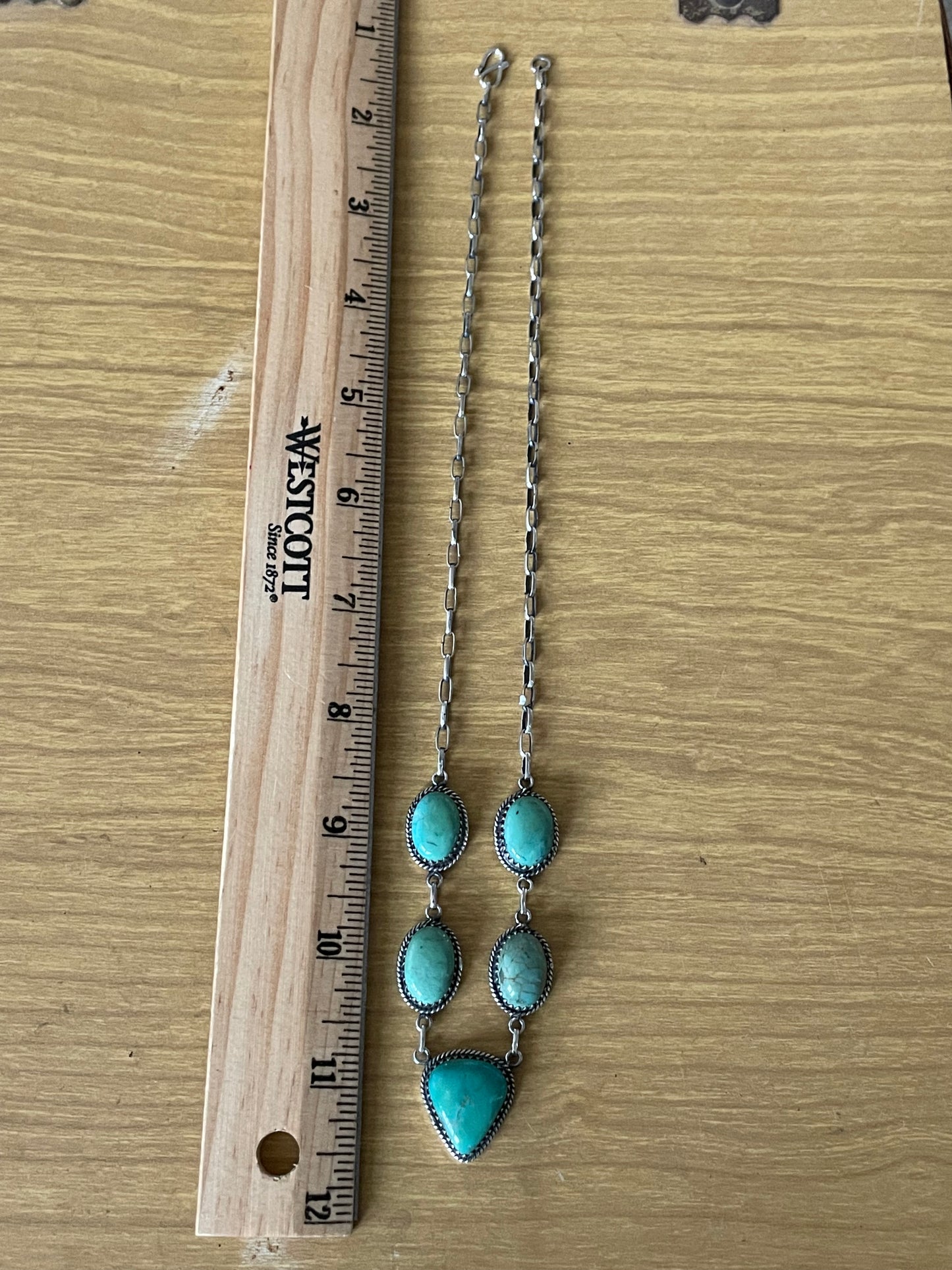 Turquoise Lariat Necklace | 925 Sterling Silver E637
