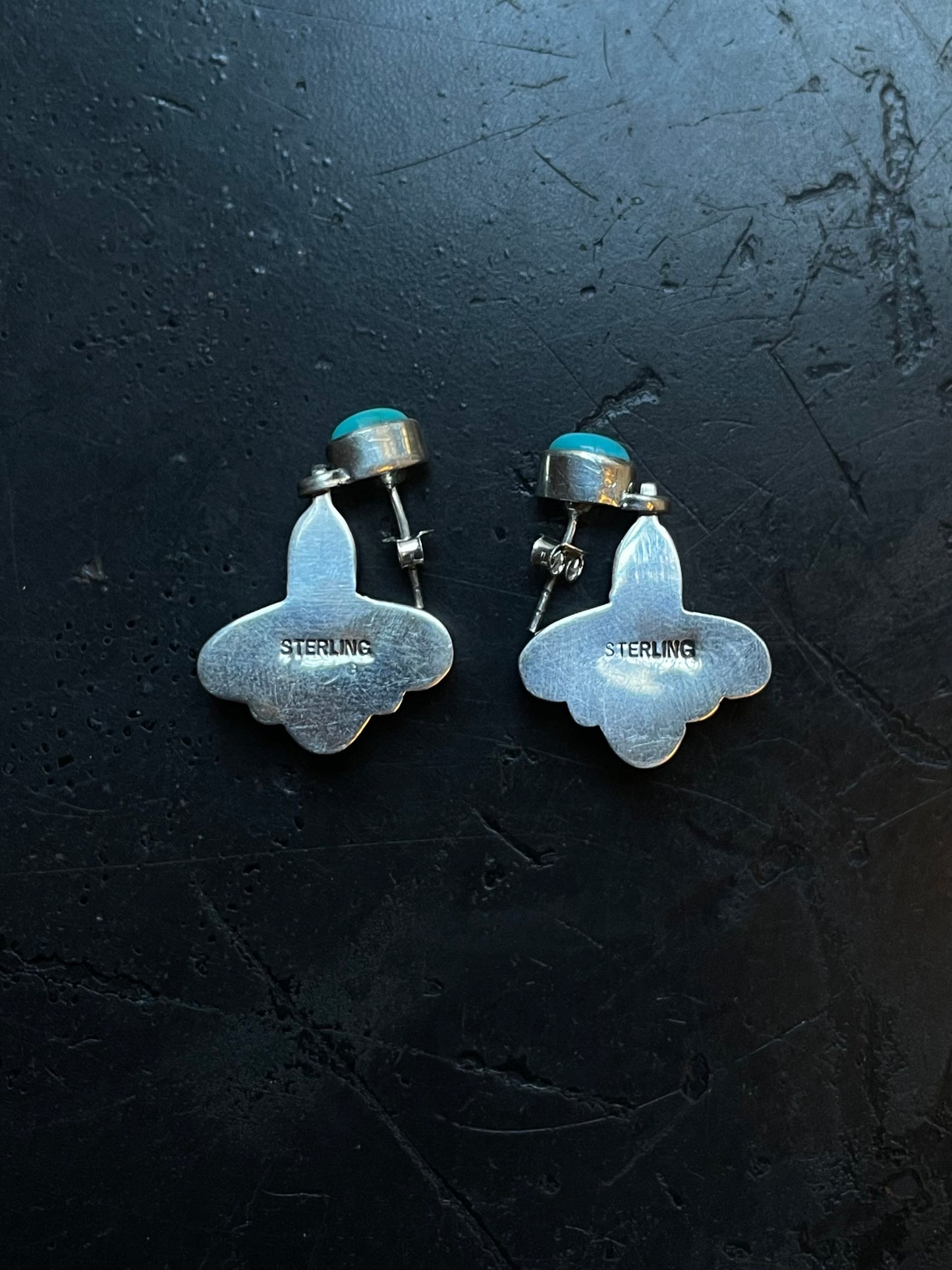 Kingman Turquoise Drop Earrings | 925 Sterling Silver E411