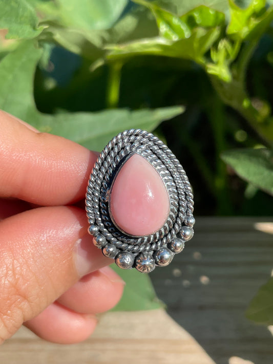 Pink Conch Ring | 925 Sterling Silver | Handmade Size 9 B145