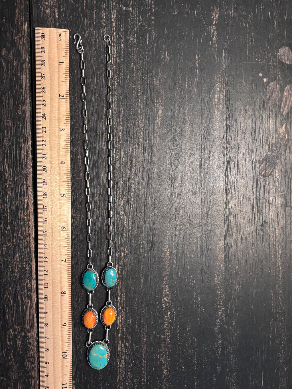 Turquoise Spiny Oyster Necklace | 925 Sterling Silver A109