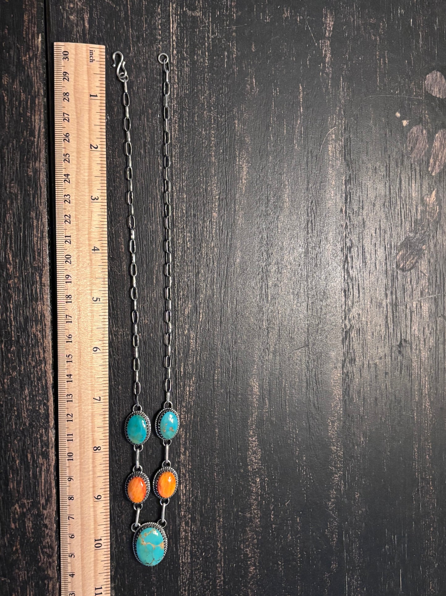 Turquoise Spiny Oyster Necklace | 925 Sterling Silver A109