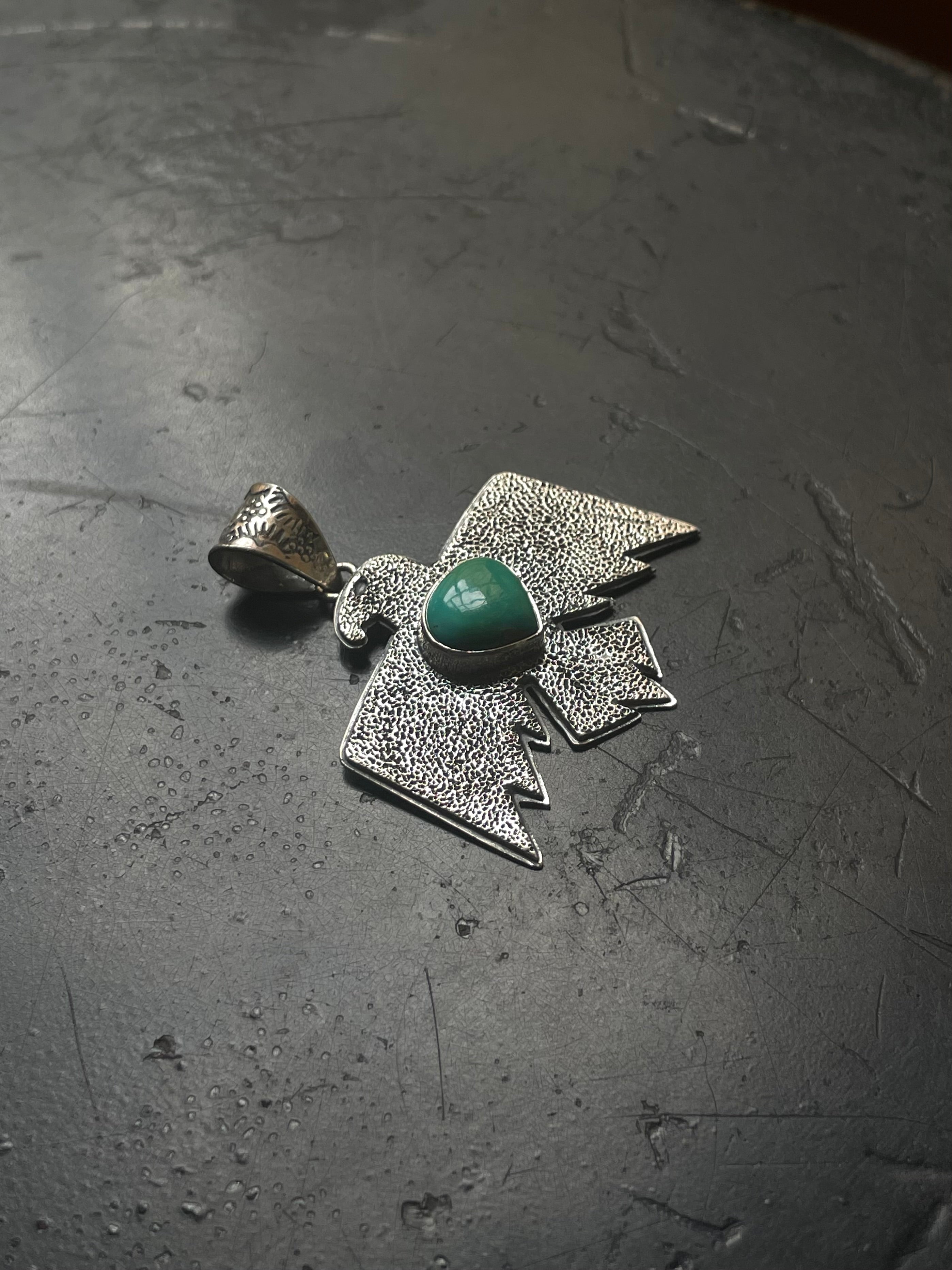 Turquoise Thunderbird Pendant | 925 Sterling Silver E698