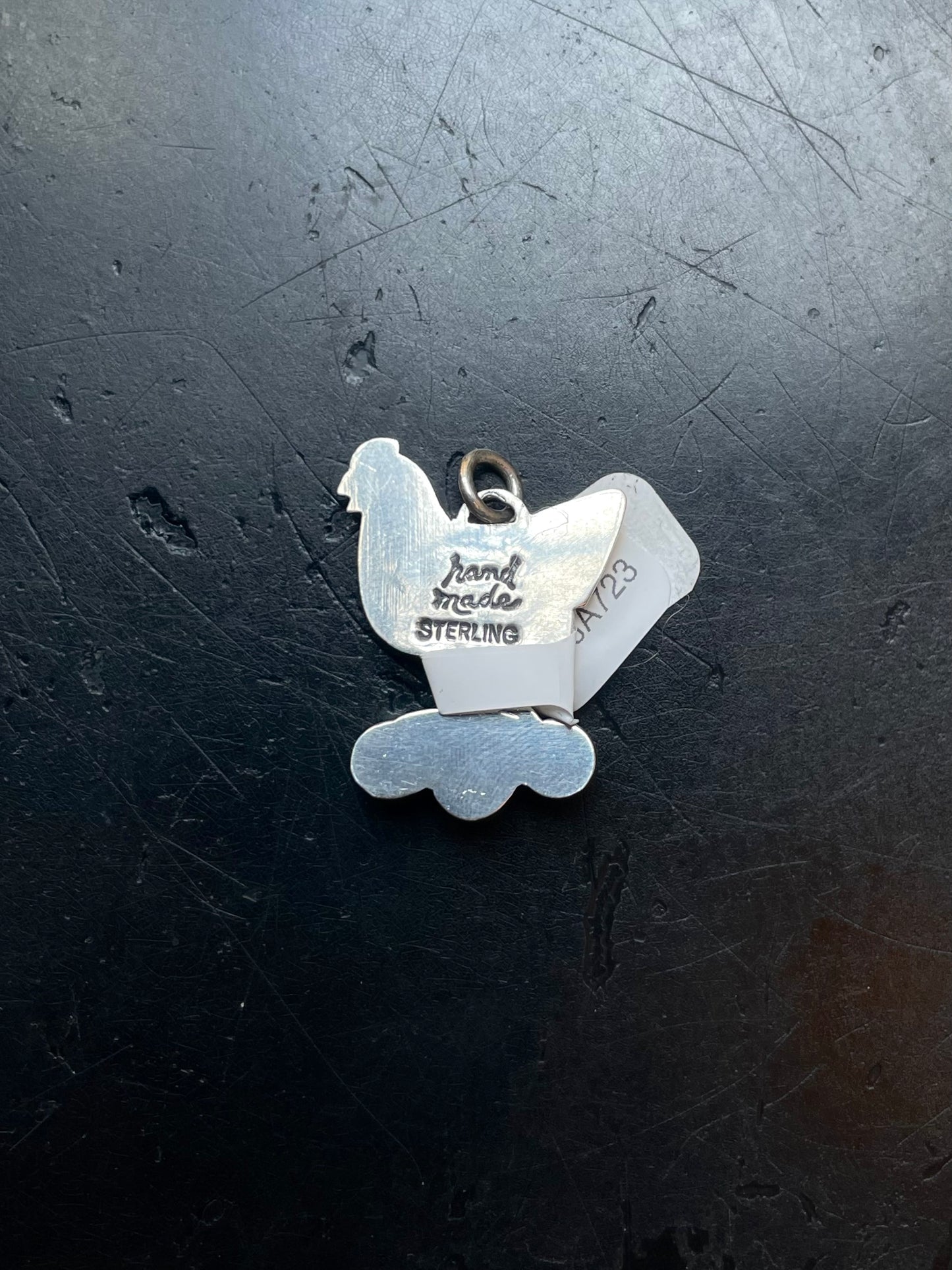 Kingman Turquoise Chicken Pendant | Sterling Silver | A723