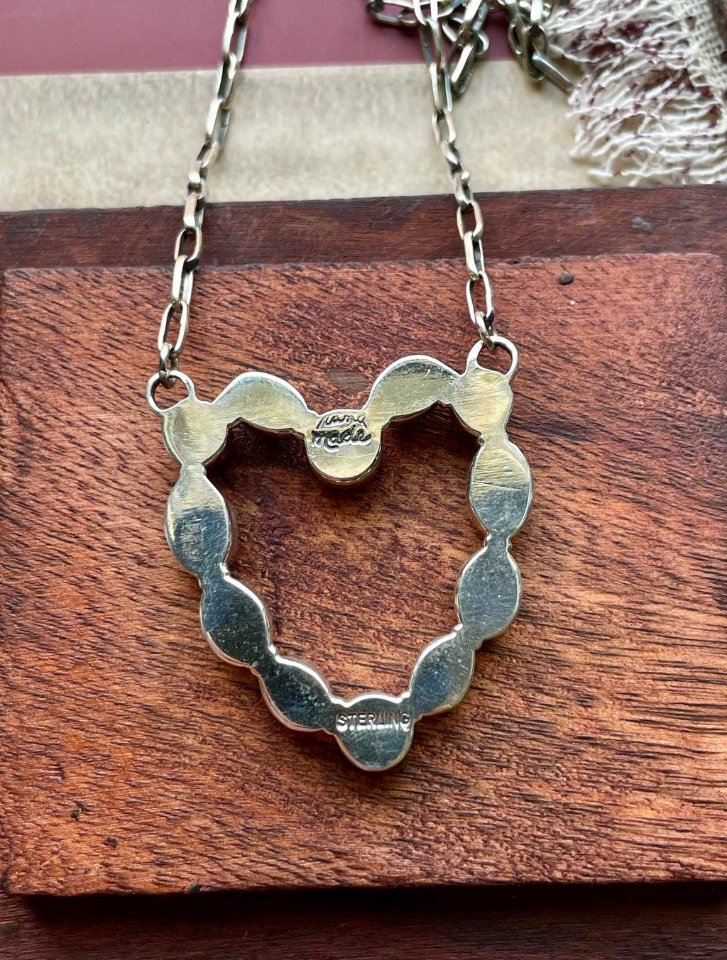 Kingman Turquoise Heart Necklace | 925 Sterling Silver D209