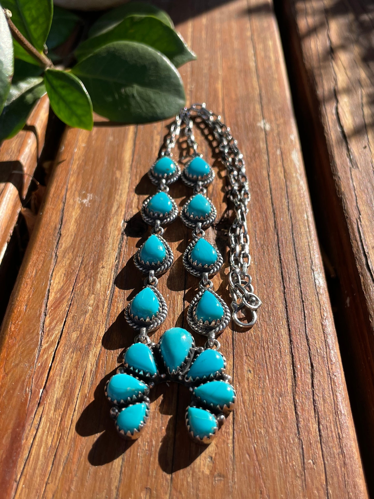 Kingman Turquoise Naja Necklace | Sterling Silver 925 B887
