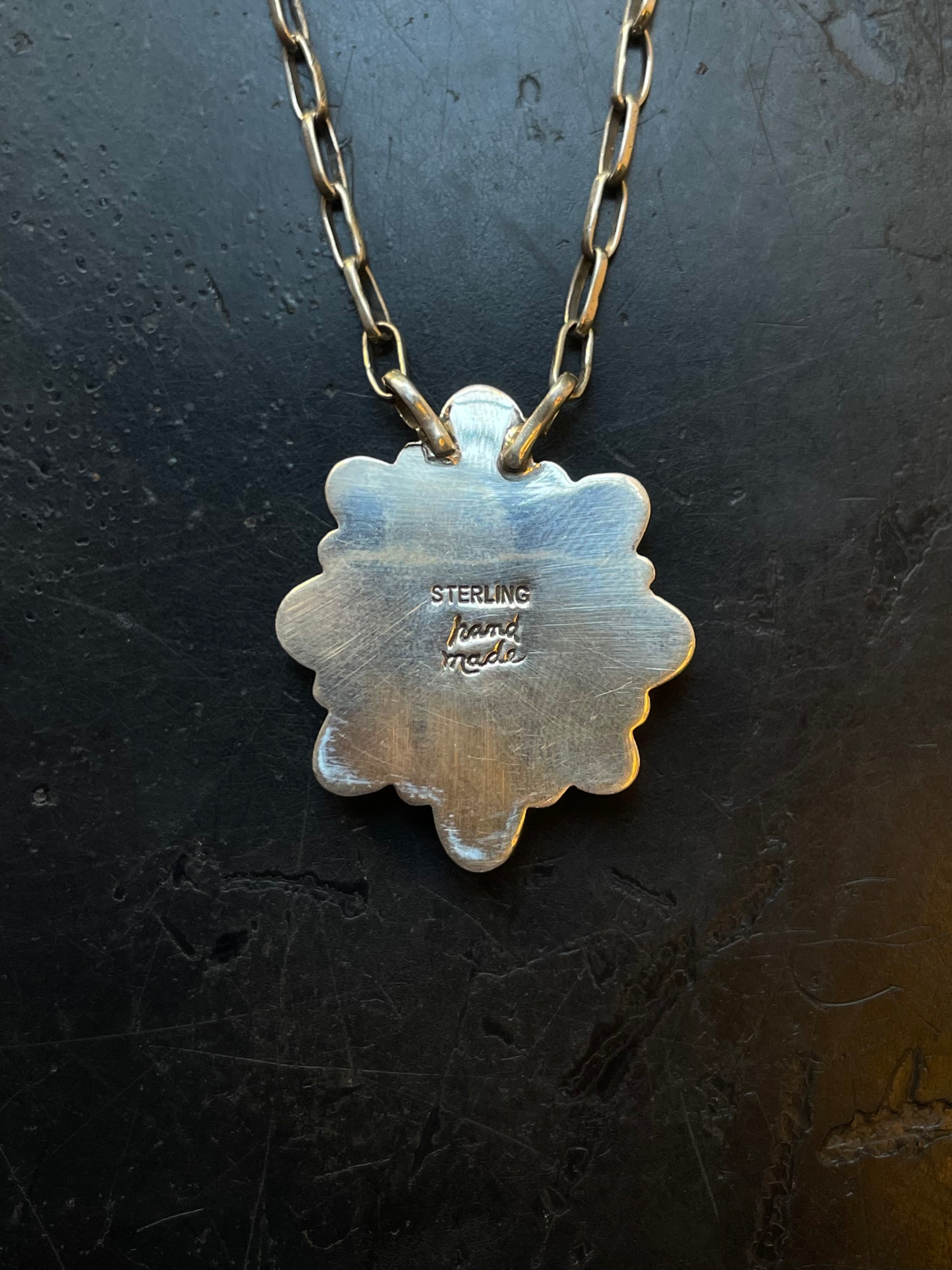 Kingman Turquoise Cluster Necklace | Sterling Silver E940