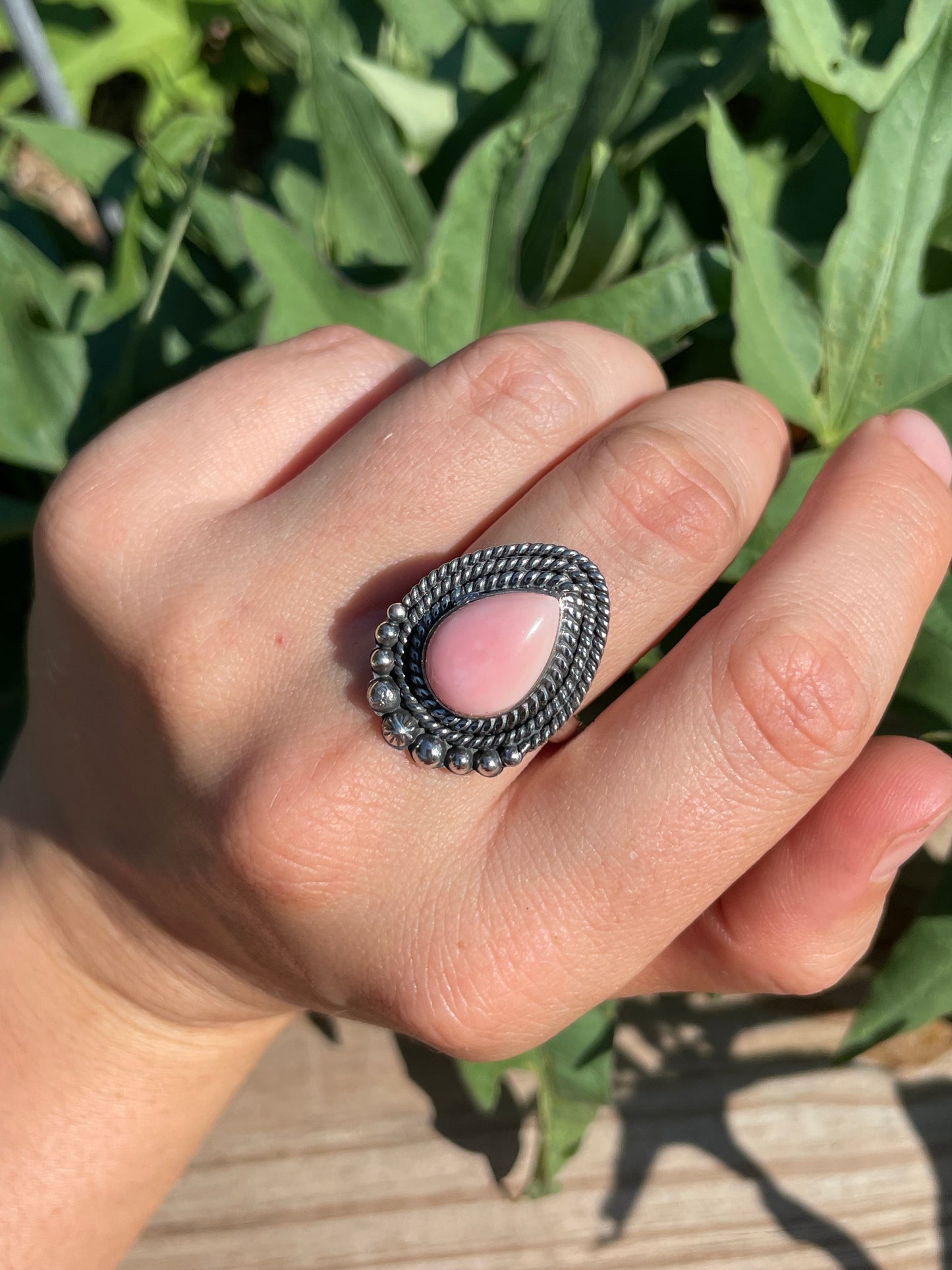 Pink Conch Ring | 925 Sterling Silver | Handmade Size 9 B145