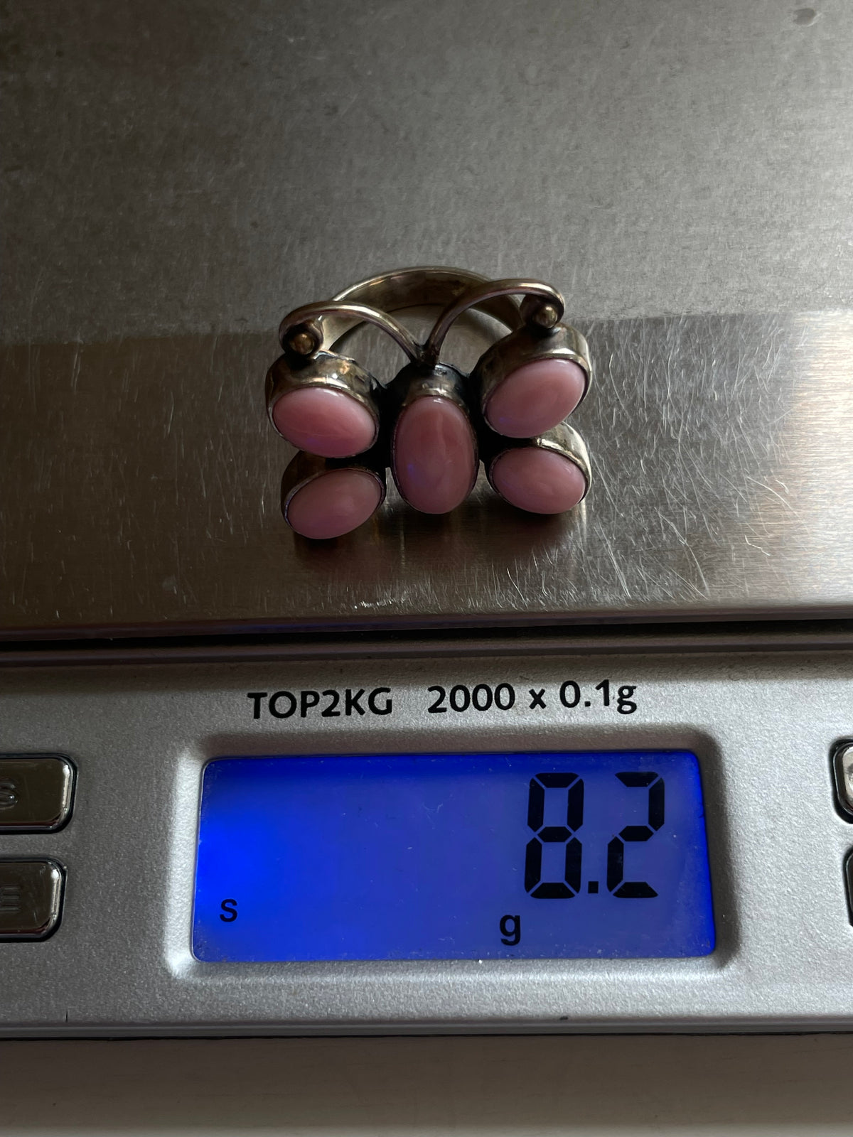 Pink Conch Butterfly Ring | 925 Sterling Silver Size 6.5 D334