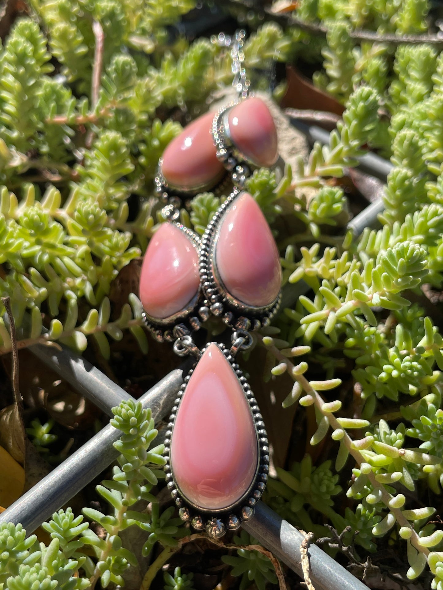Pink Conch Lariat Necklace | 925 Sterling Silver B662