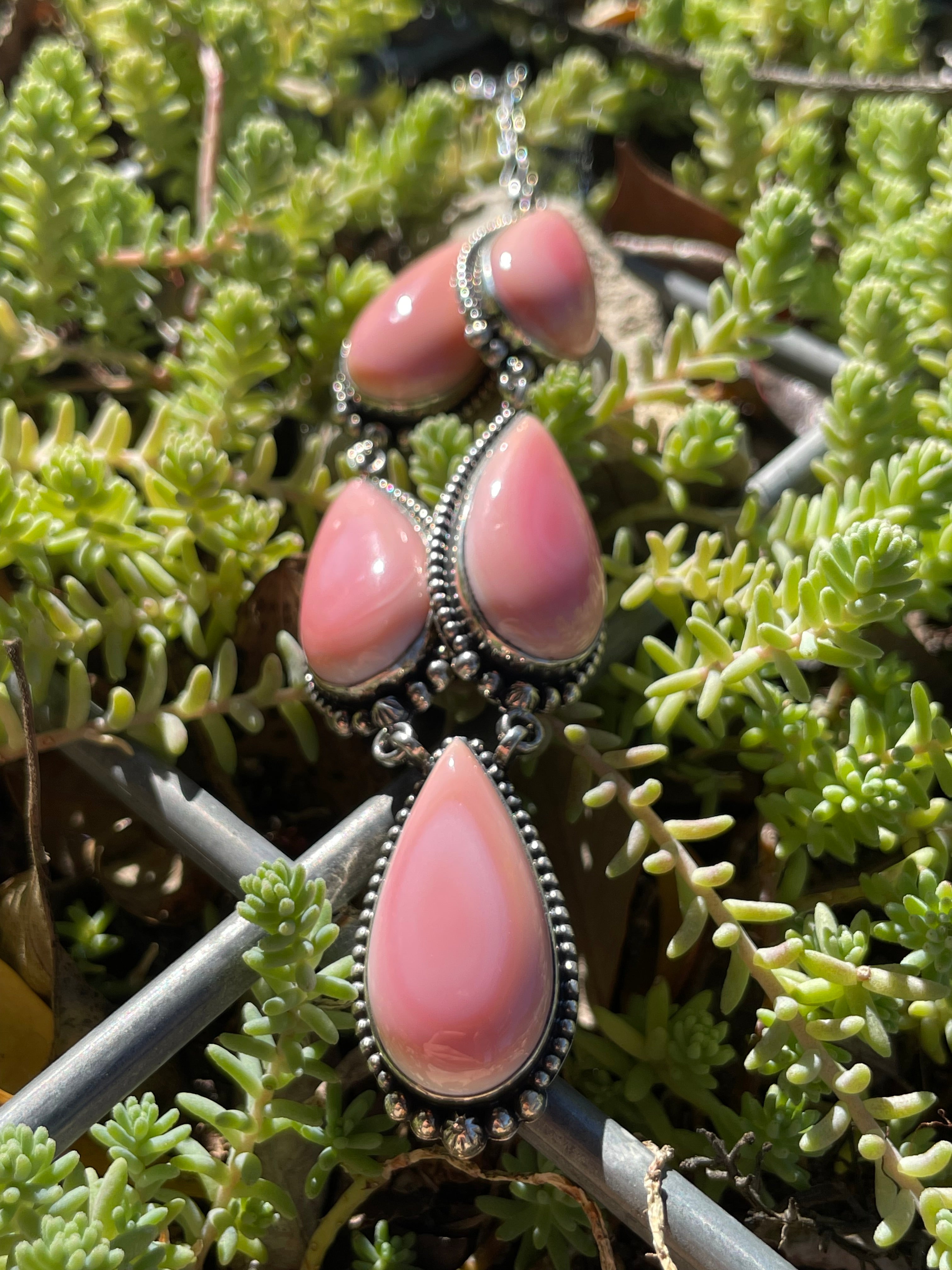 Pink Conch Lariat Necklace | 925 Sterling Silver B662