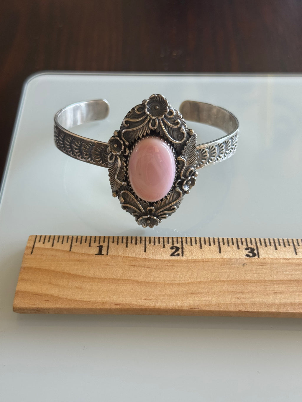 Pink Conch Cuff Bracelet | 925 Sterling Silver A568