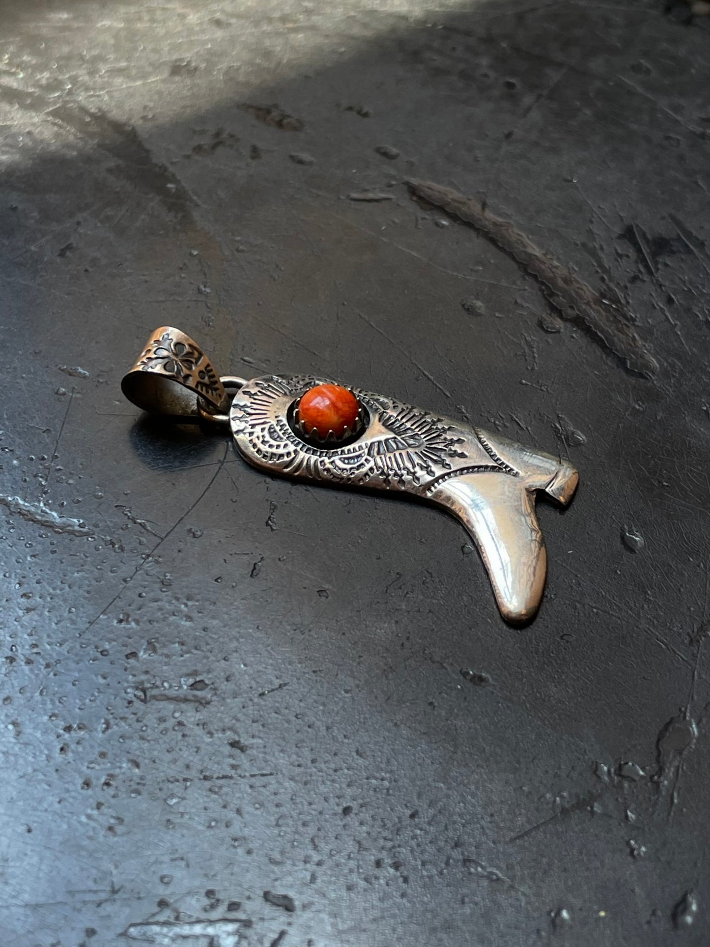 Spiny Oyster Cowboy Boot Pendant | Sterling Silver G434