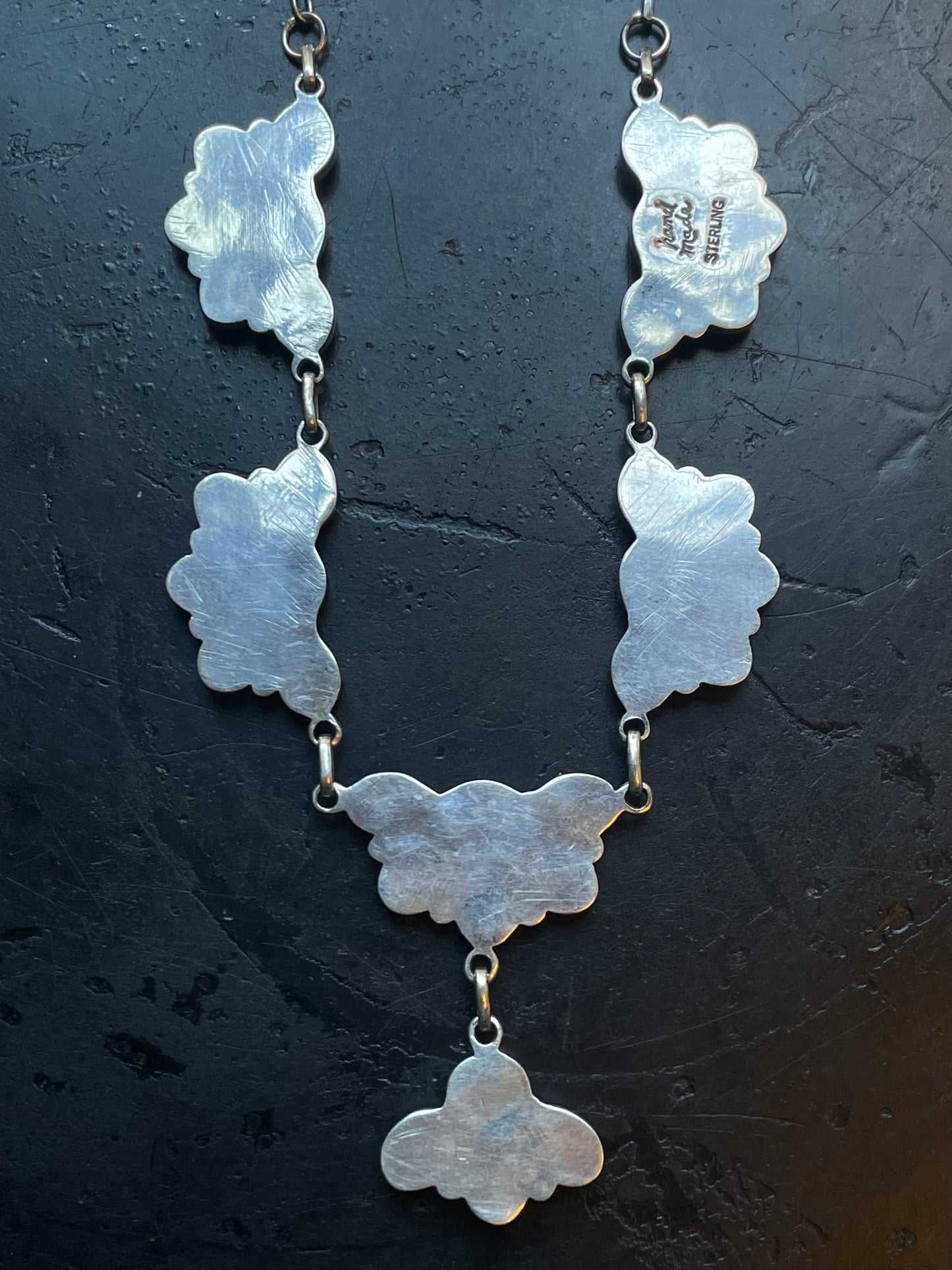 Pink Conch Necklace | Blossom Drop Cluster | 925 Silver E560