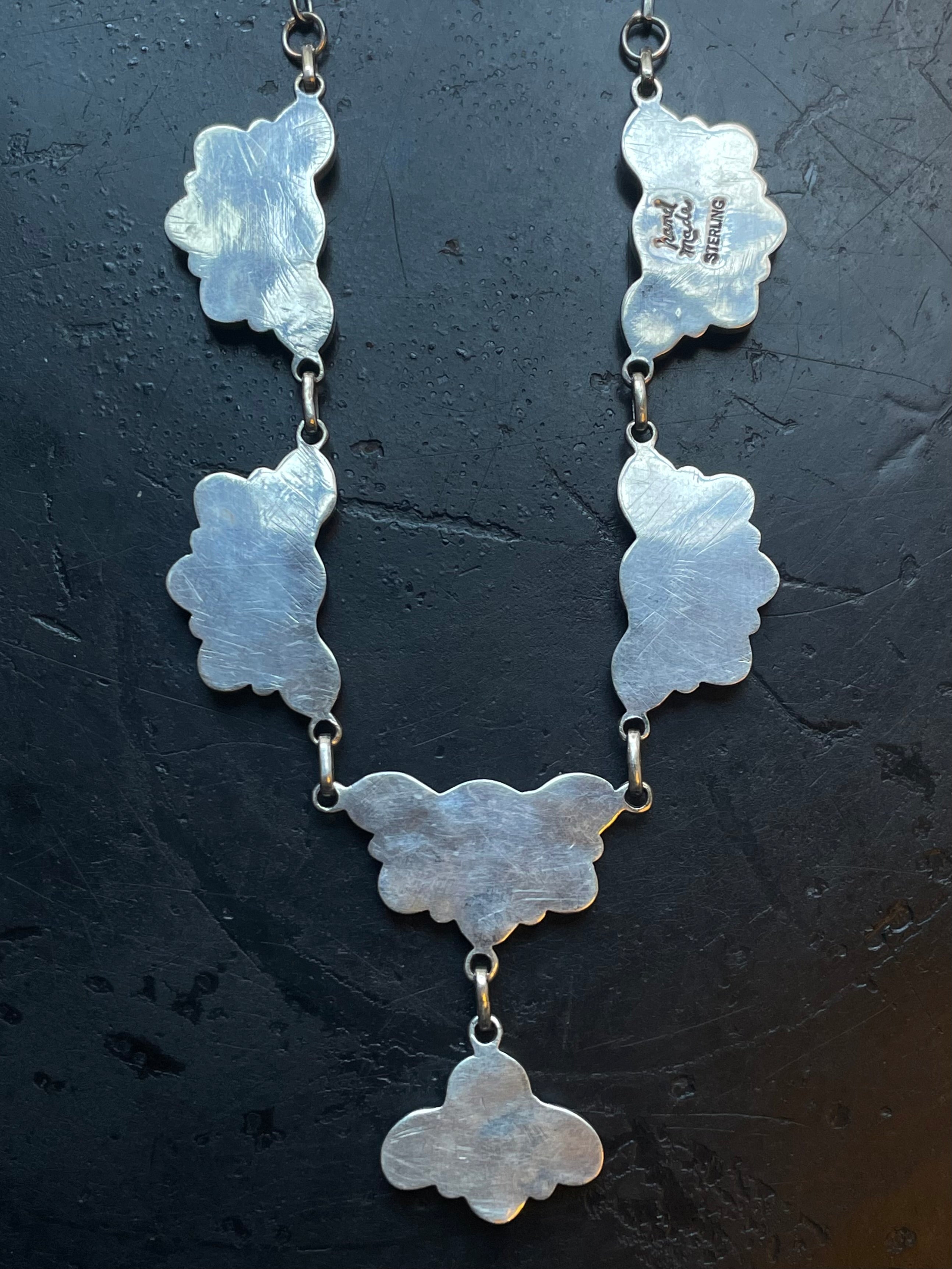 Pink Conch Necklace | Blossom Drop Cluster | 925 Silver E560