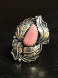 Pink Conch Feather Ring Size 6 | 925 Sterling Silver G134