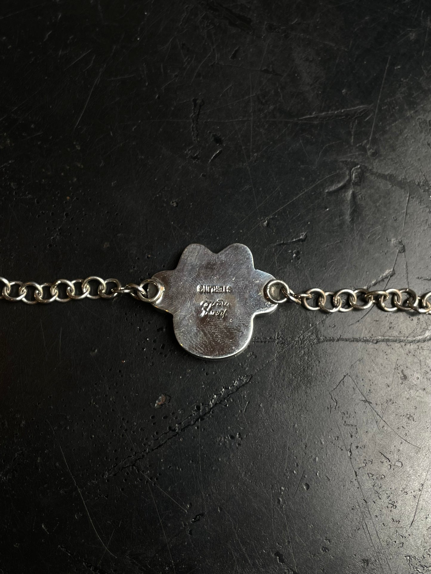 Kingman Turquoise Paw Bracelet | 925 Sterling Silver E103
