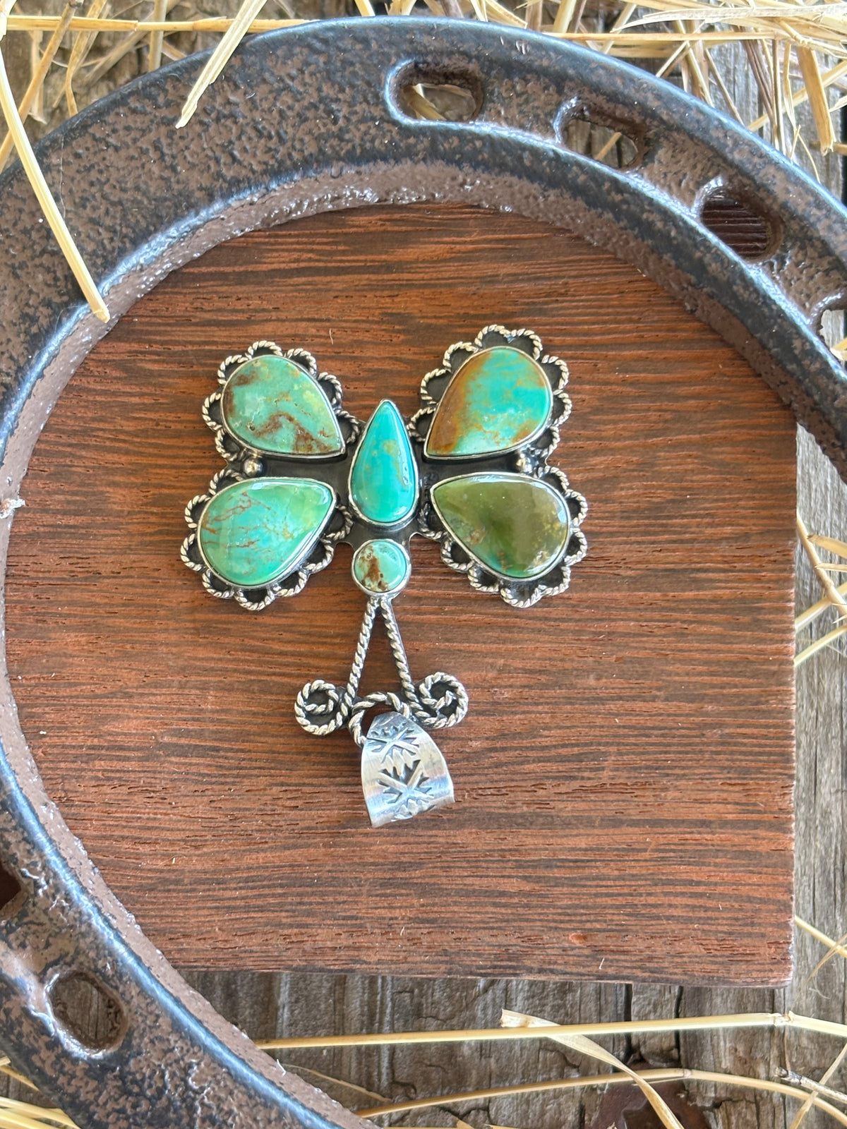 Turquoise Butterfly Pendant | 925 Sterling Silver Z14