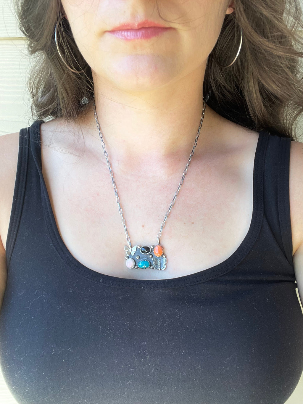 Multi-Stone Butterfly Necklace | 925 Sterling Silver D203