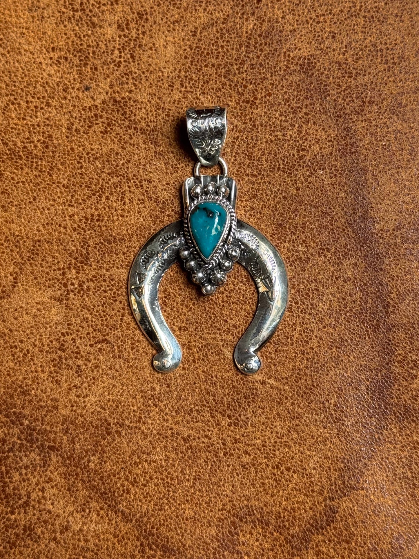 Turquoise Teardrop Pendant | Sterling Silver | A801
