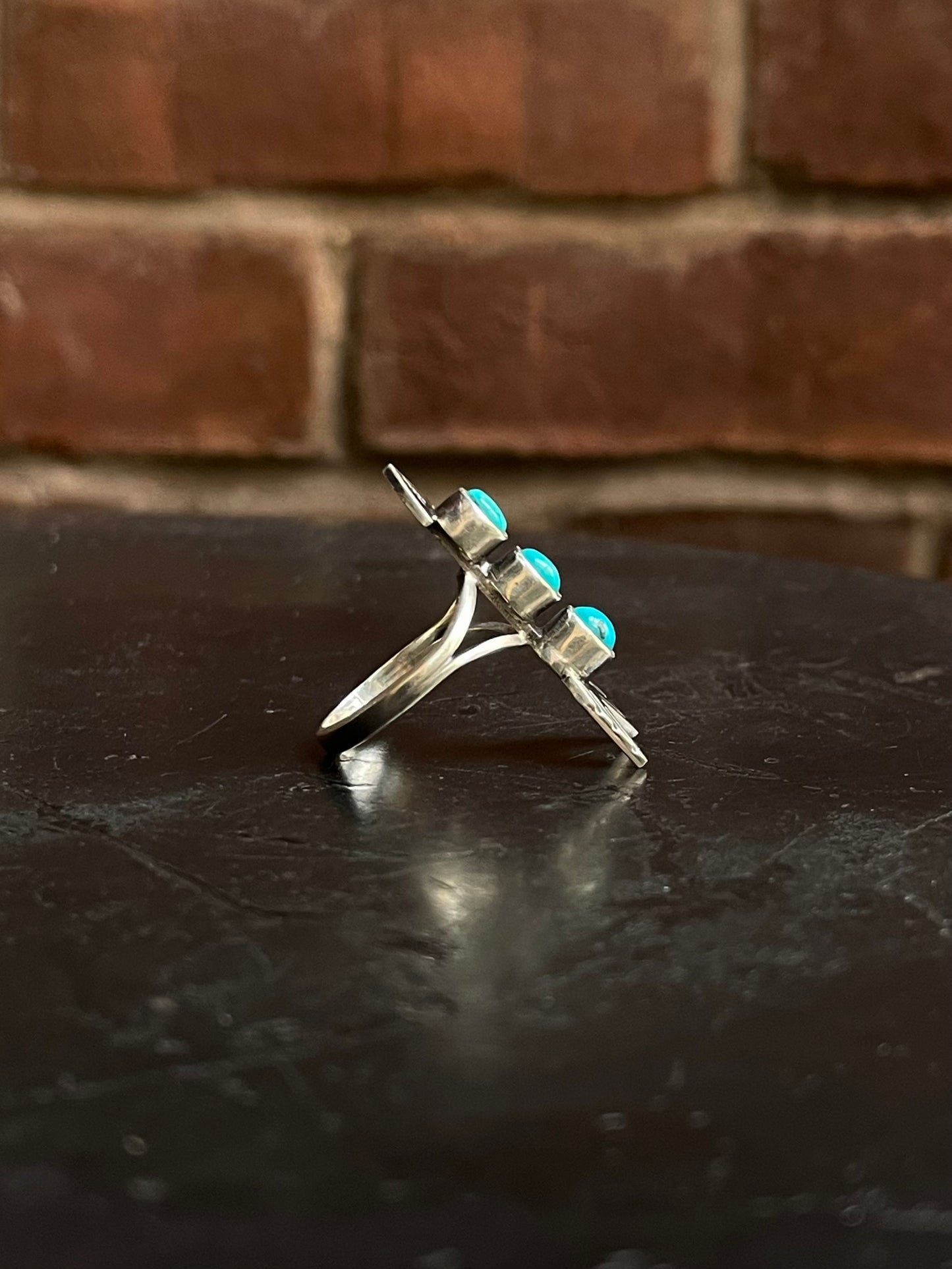 Kingman Turquoise Arrow Ring Size 6 | 925 Sterling Silver G513