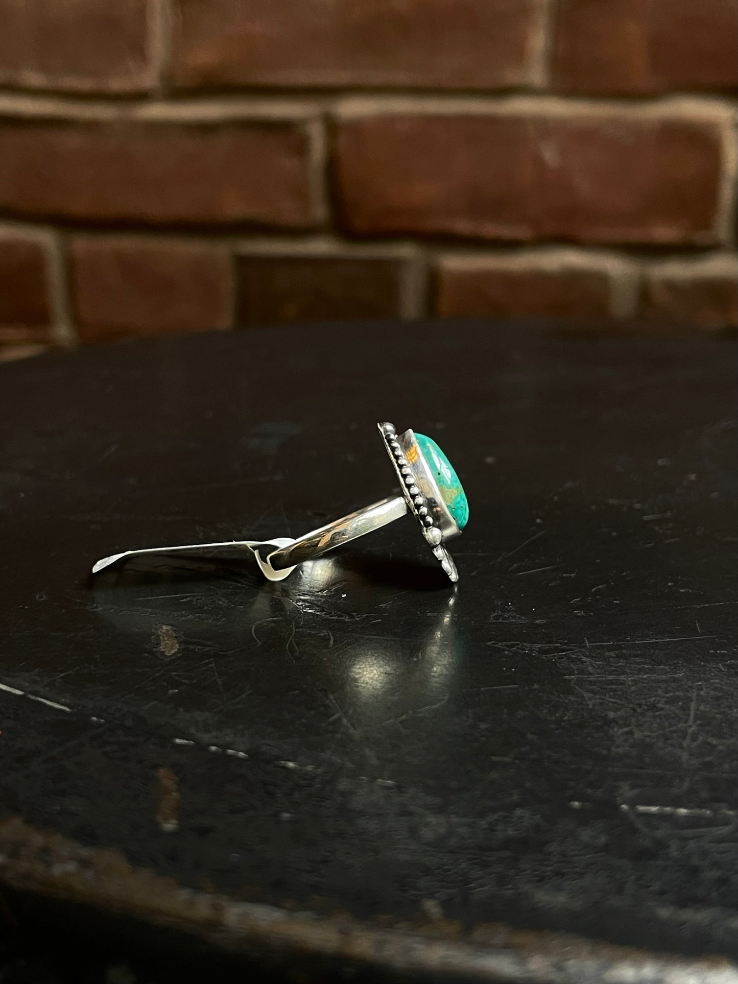 Kingman Turquoise Pear Ring | Sterling Silver | Size 8 | A320