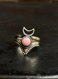 Pink Conch Rope Design Ring Size 8 | 925 Sterling Silver Southwest E138