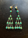 Kingman Turquoise Chandelier Stud Earrings | 925 Sterling Silver G637