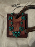 Kingman Turquoise Cluster Necklace | 925 Sterling Silver D318