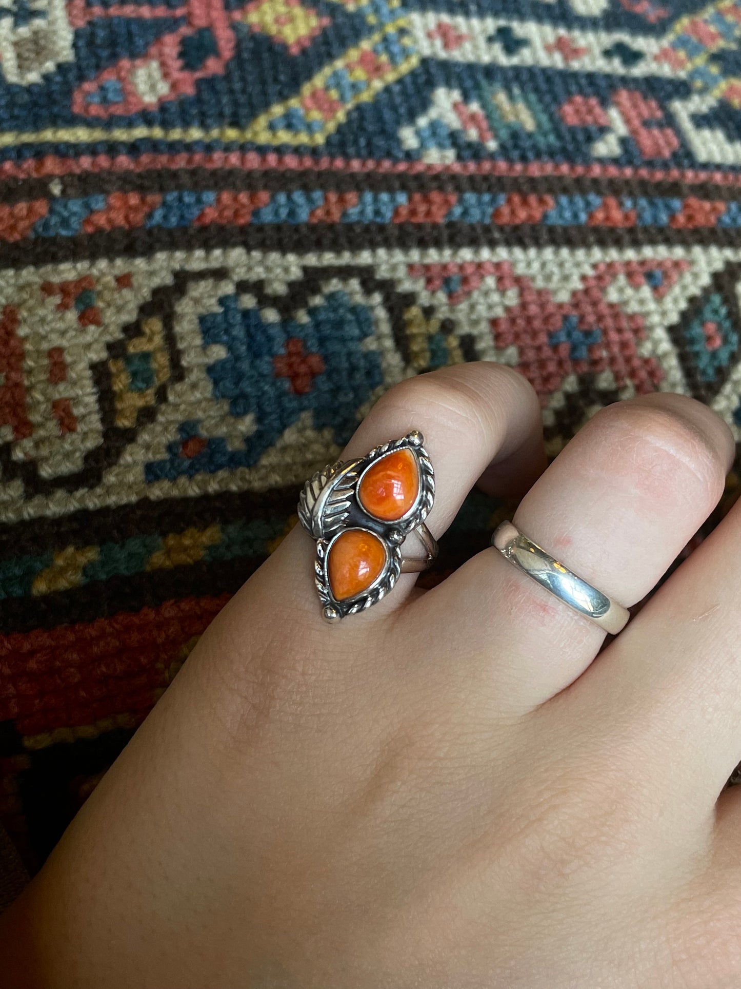 Spiny Oyster Feather Ring | Sterling Silver 925 | Size 5.75 C721