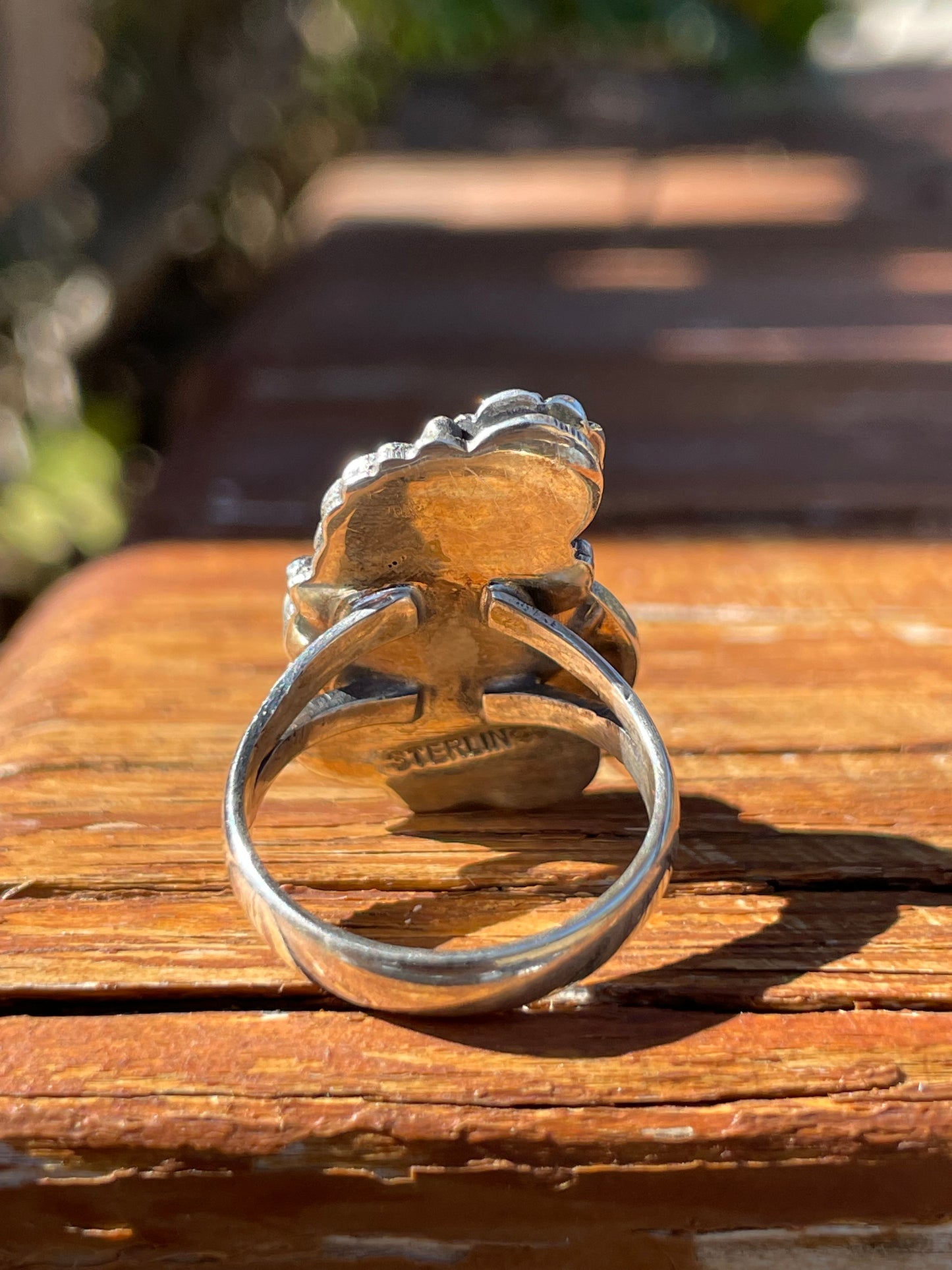 Turquoise Floral Ring Size 6.75 | 925 Sterling Silver B938