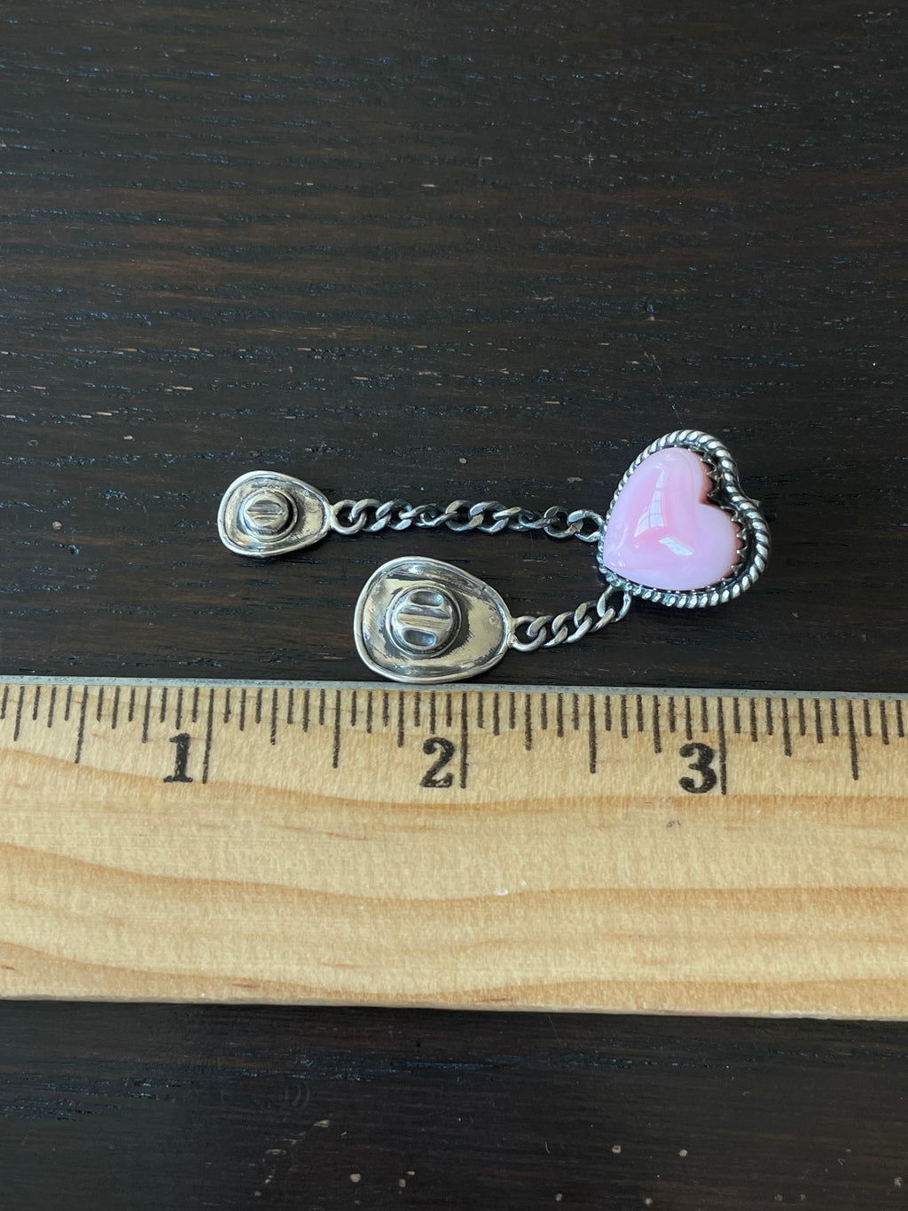 Pink Conch Heart Stud Earrings | Sterling Silver Cowboy Hat Dangle E802