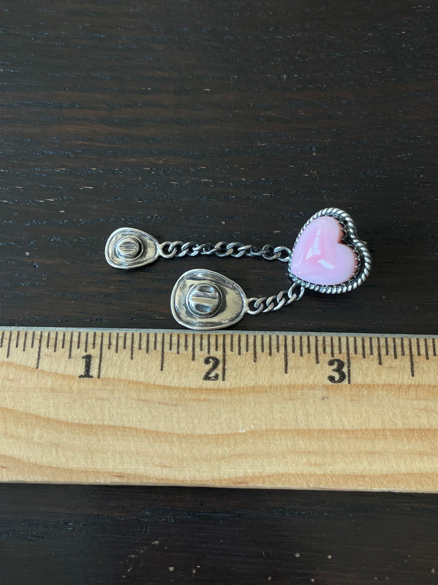 Pink Conch Heart Stud Earrings | Sterling Silver Cowboy Hat Dangle E802