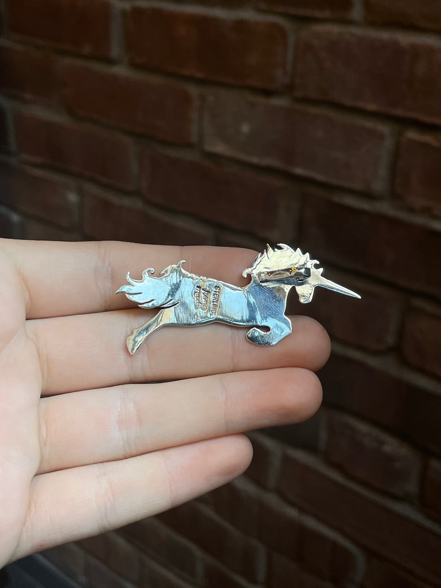 Spiny Oyster & Turquoise Unicorn Pendant | Sterling Silver 925 C664