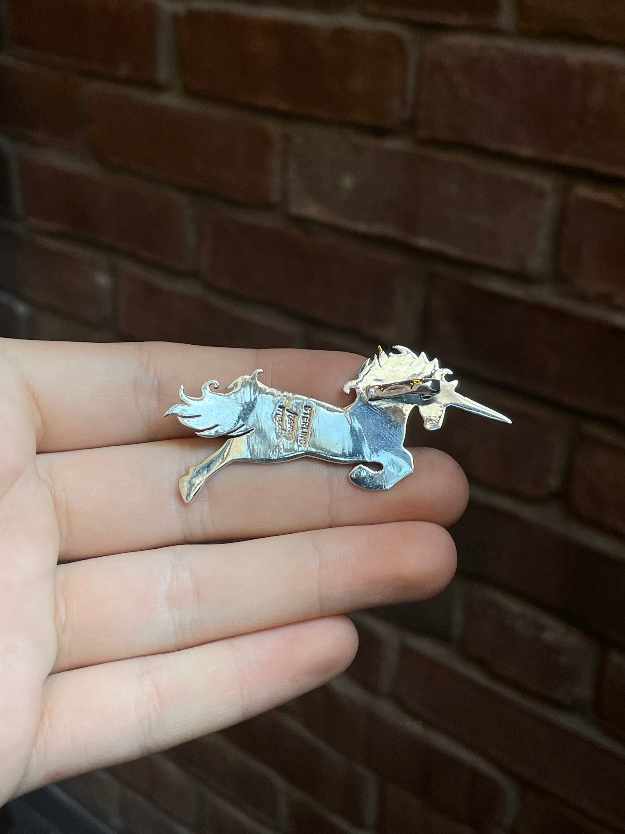 Spiny Oyster & Turquoise Unicorn Pendant | Sterling Silver 925 C664