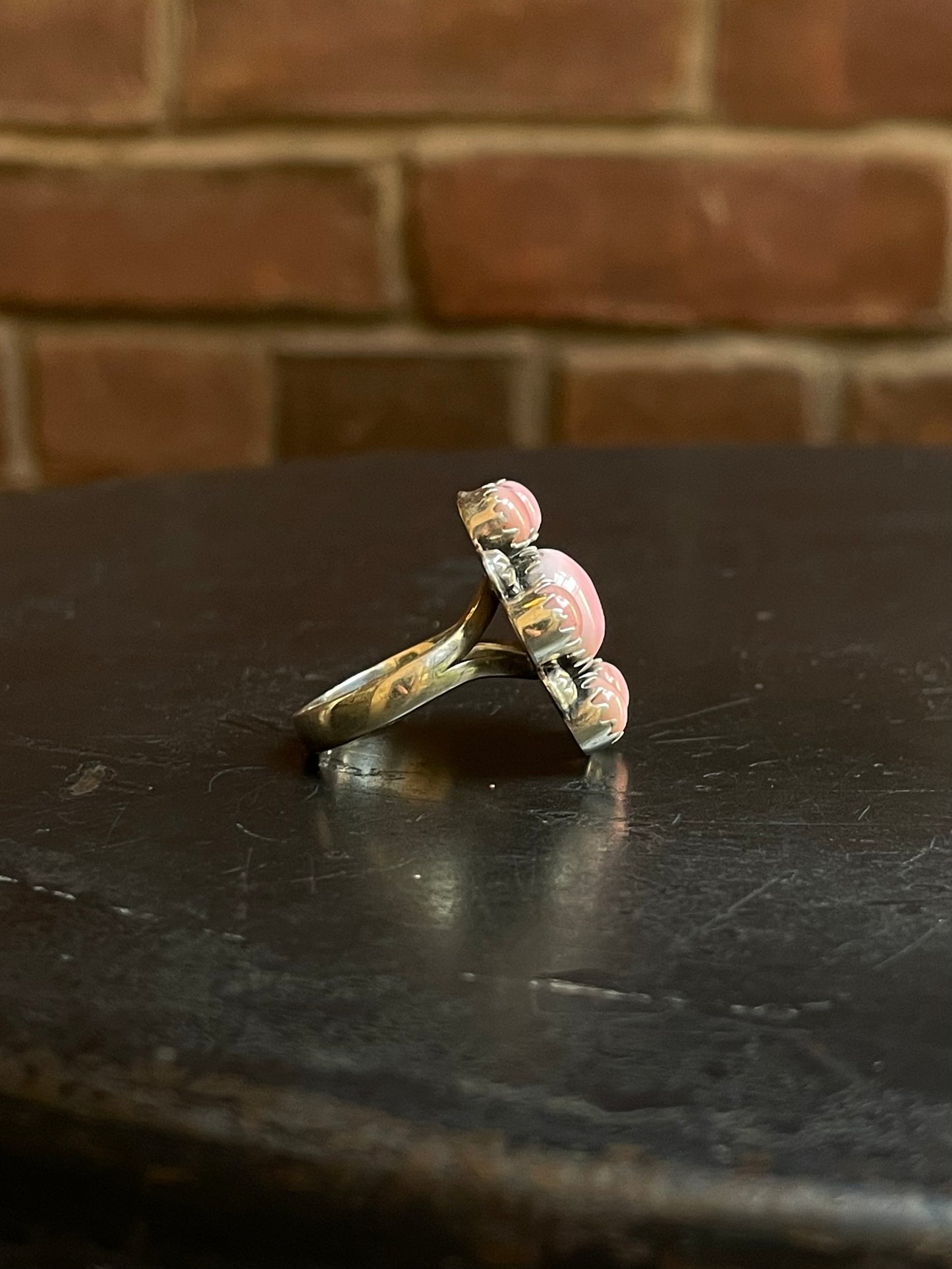 Pink Conch Flower Ring Size 8 | Sterling Silver E918