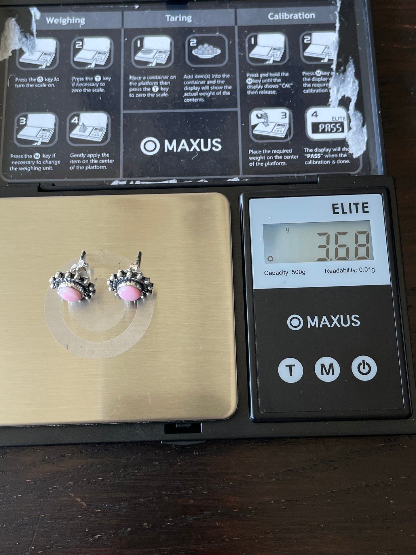 Pink Conch Stud Earrings | 925 Sterling Silver E794