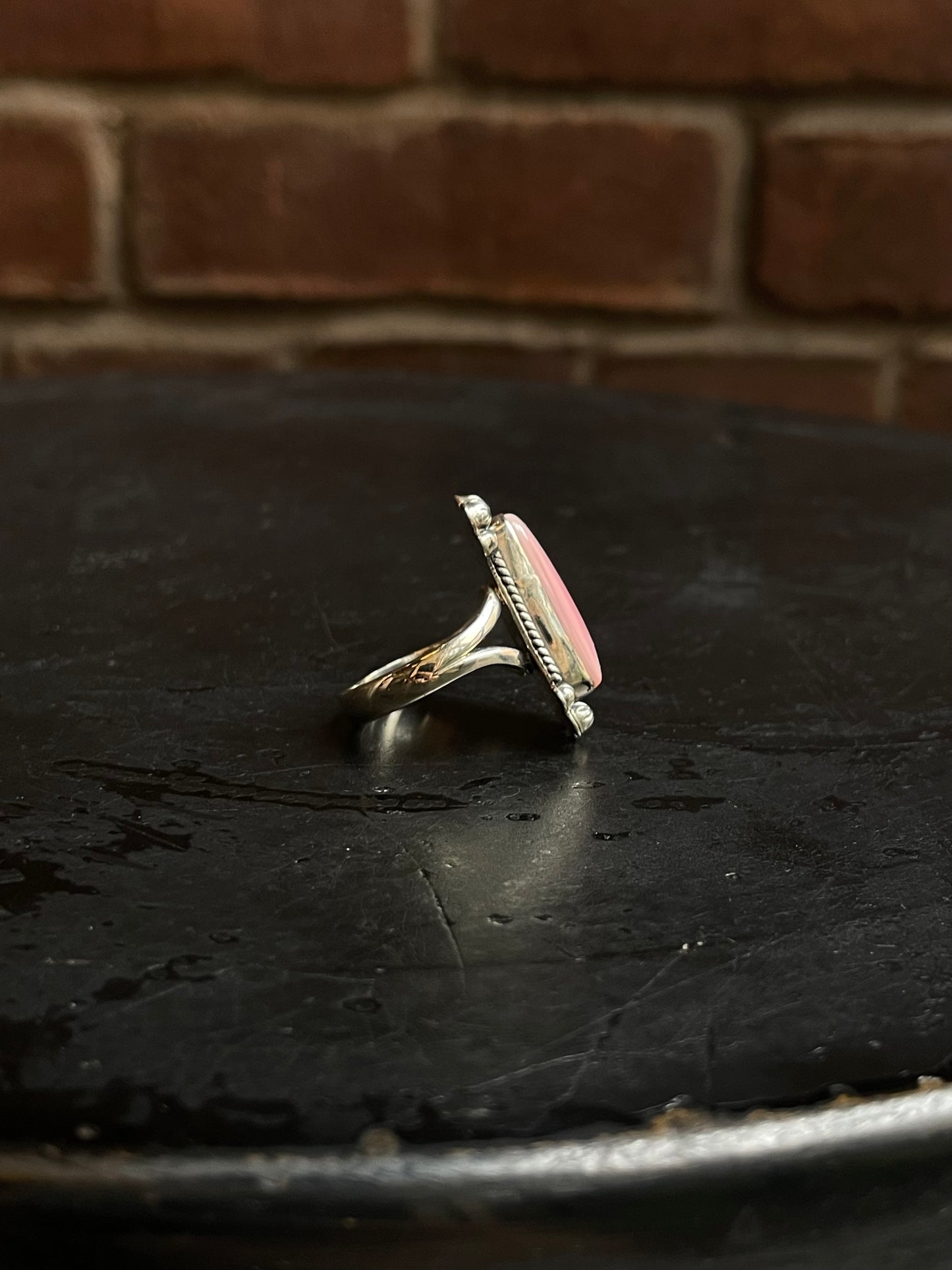 Pink Conch Ring Size 8 | 925 Sterling Silver Southwest E160