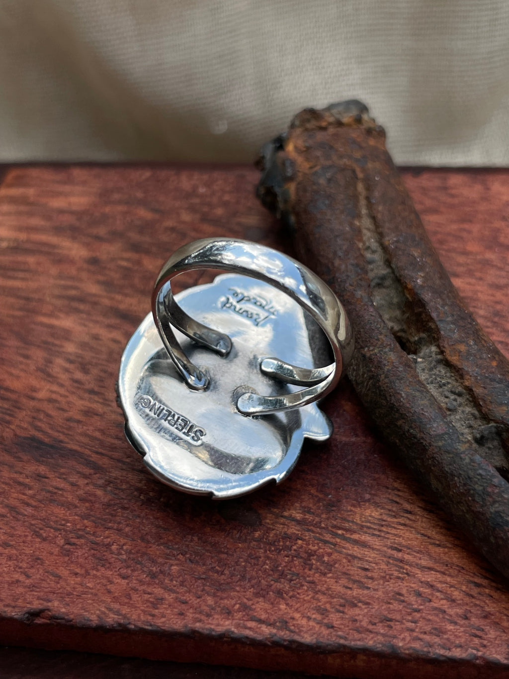Turquoise Feather Ring Size 8.5 | 925 Sterling Silver C418
