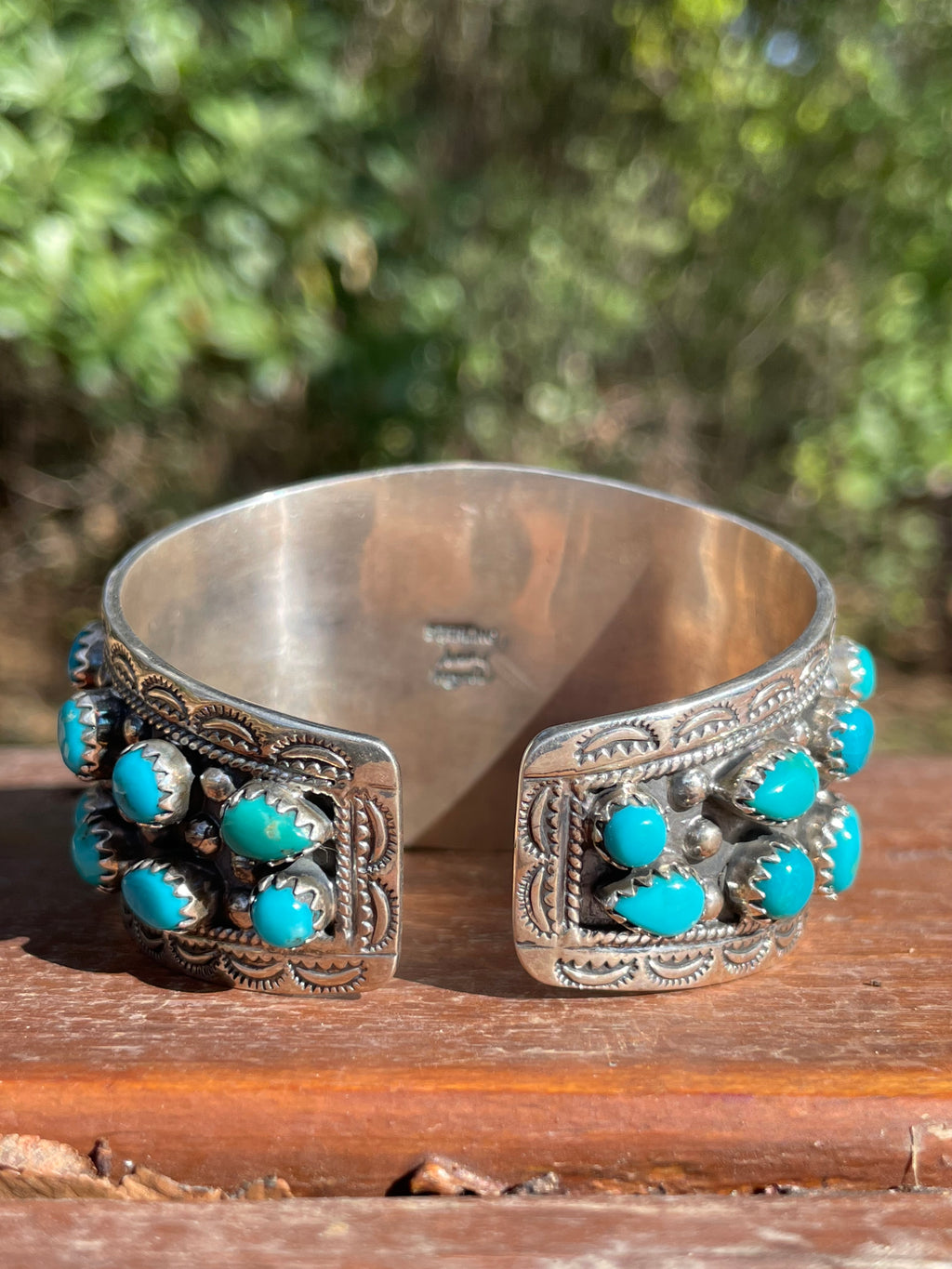 Kingman Turquoise Multi Stone Cuff Bracelet | 925 Sterling Silver D112