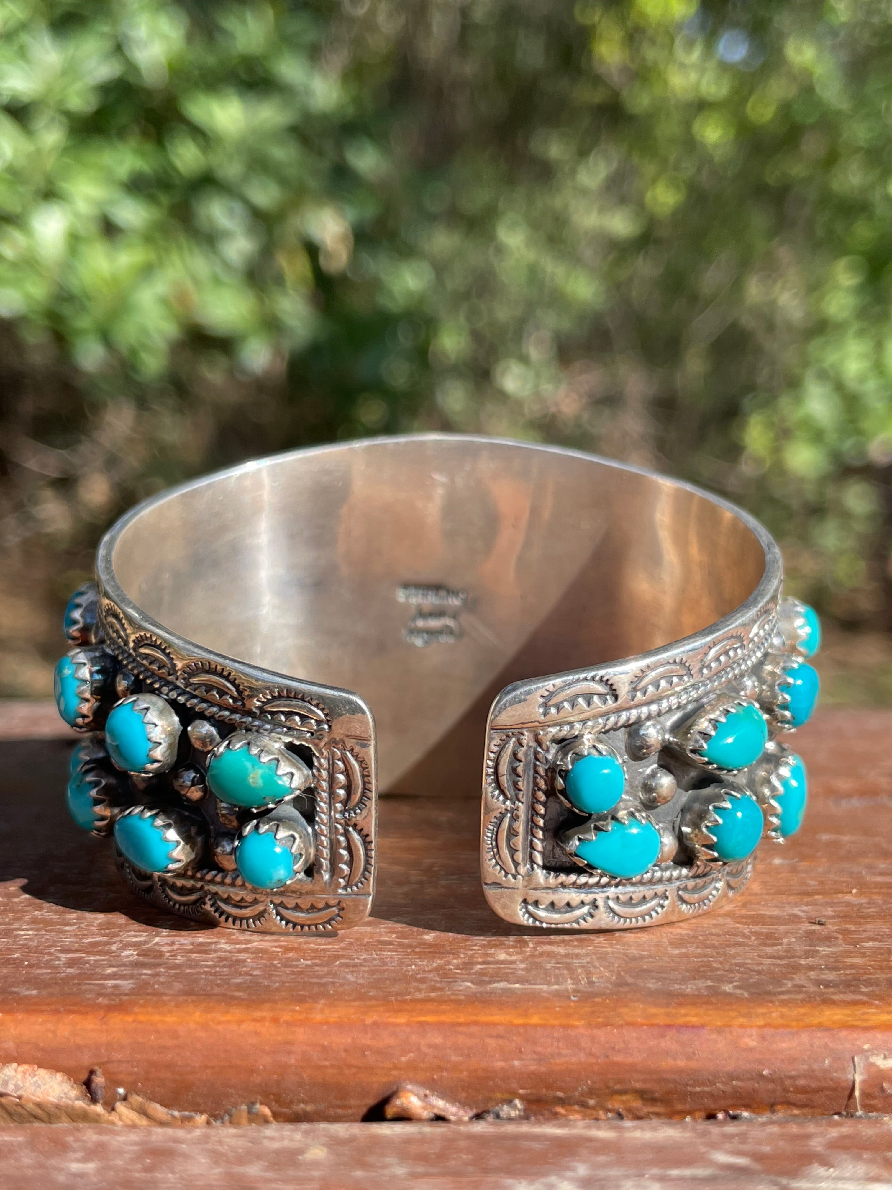 Kingman Turquoise Multi Stone Cuff Bracelet | 925 Sterling Silver D112