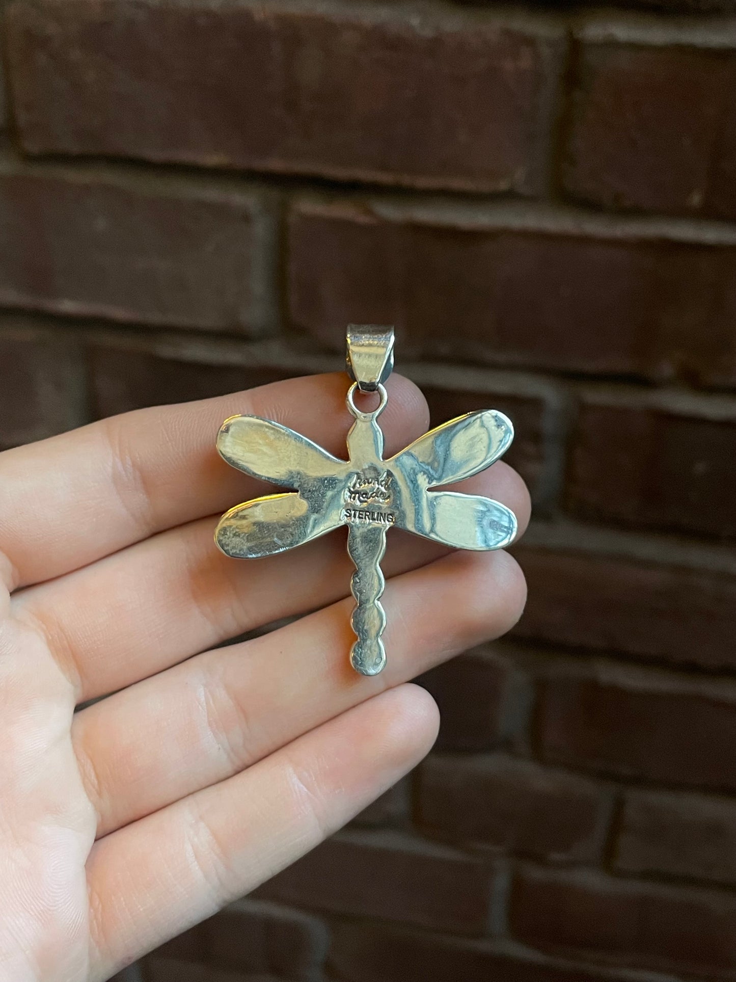 Pink Conch Dragonfly Pendant | Sterling Silver 925 C775