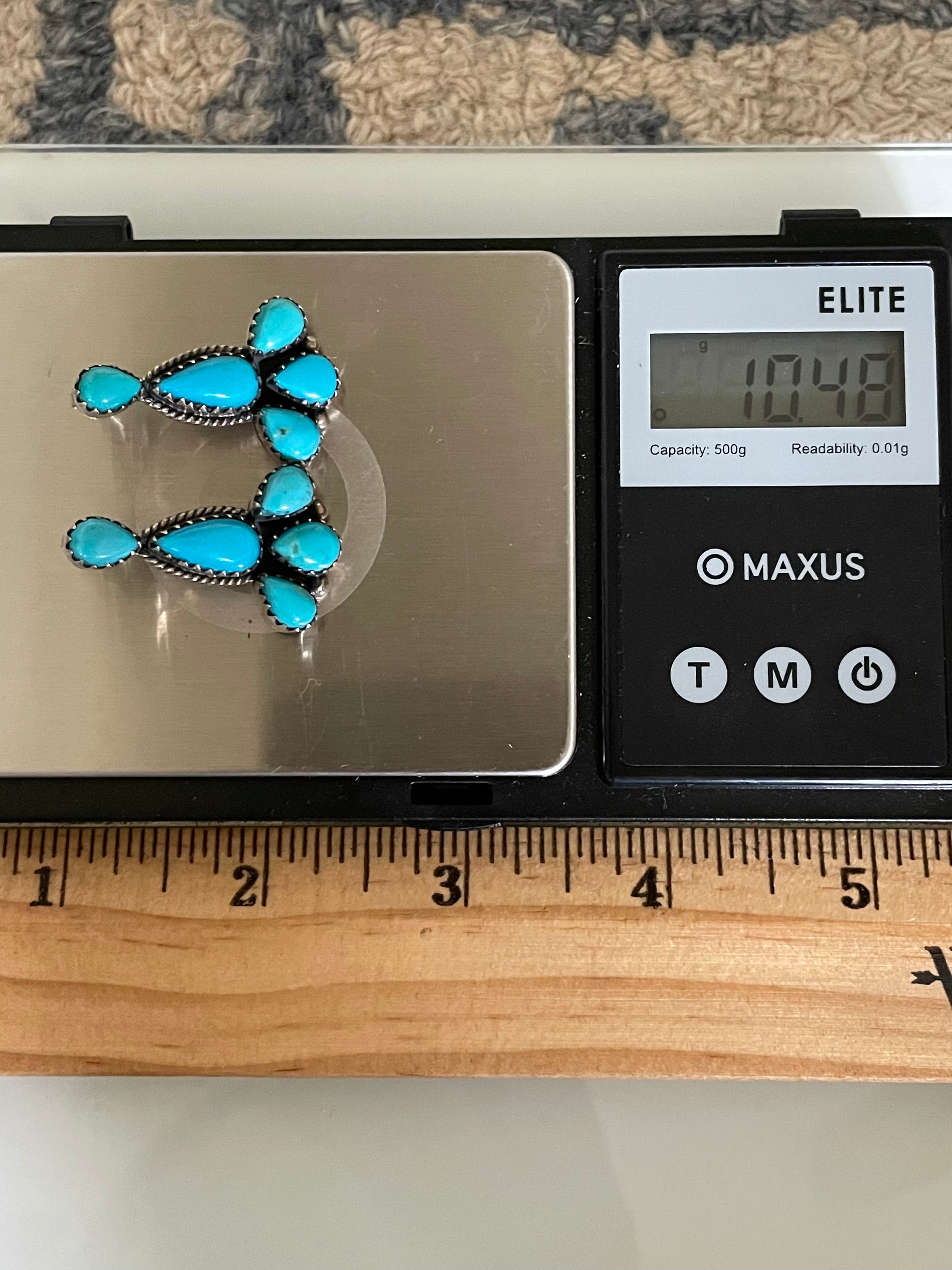 Kingman Turquoise Stud Earrings | 925 Sterling Silver G630