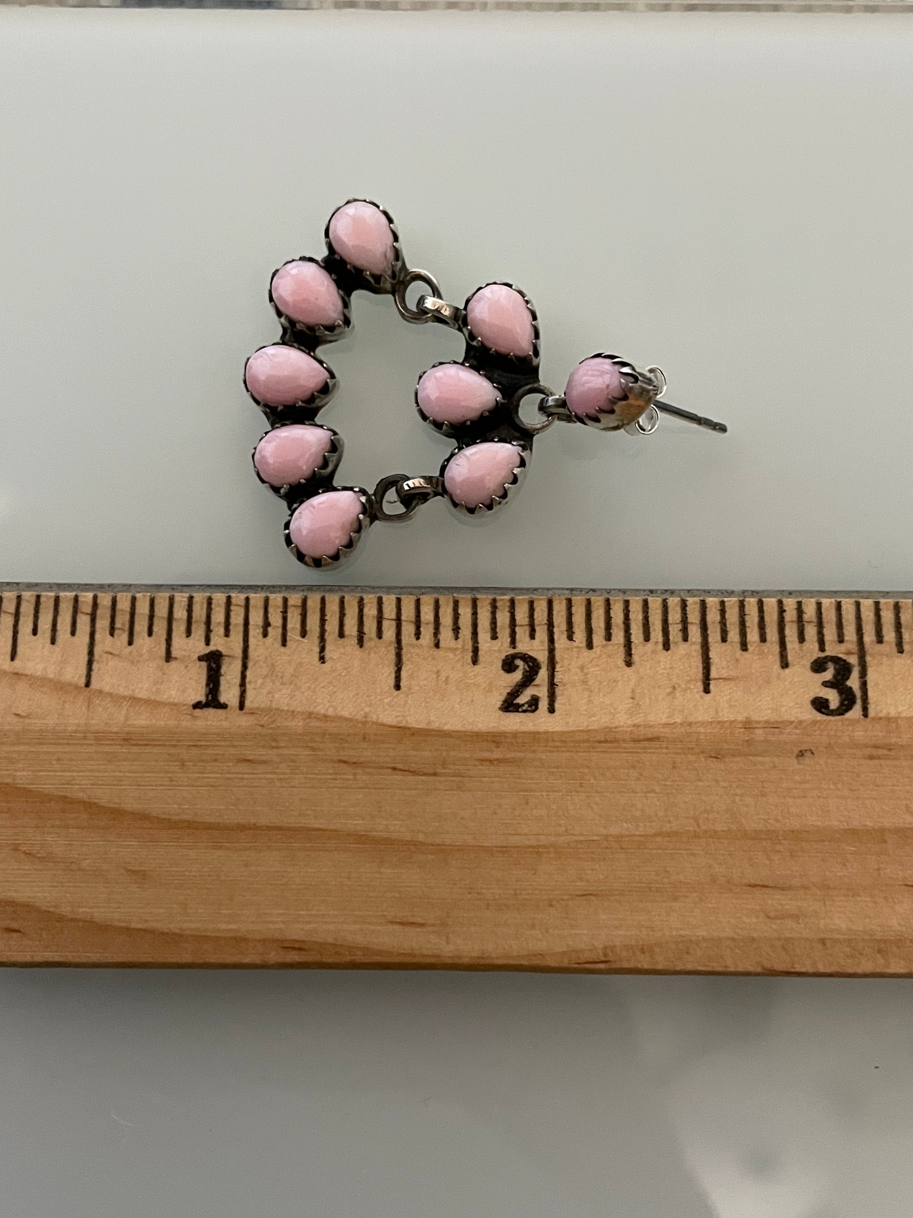 Pink Conch Chandelier Earrings | 925 Sterling Silver E395