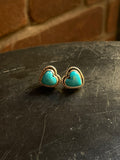 Kingman Turquoise Heart Stud Earrings | 925 Sterling Silver G668